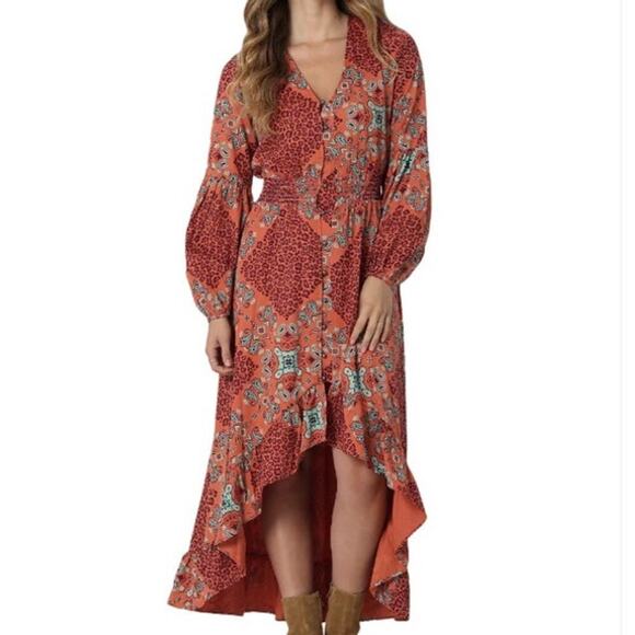 Wrangler Dresses & Skirts - Wrangler Dress Large High Low Boho Western Music Festival Country Leopard